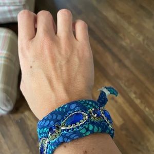 NWT J Crew Blue and Green Jeweled Wrap Bracelet